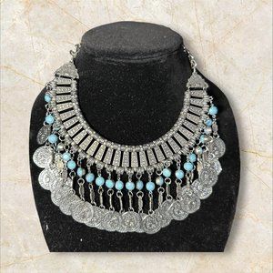 Large Faux Coin Statement‎ Necklace